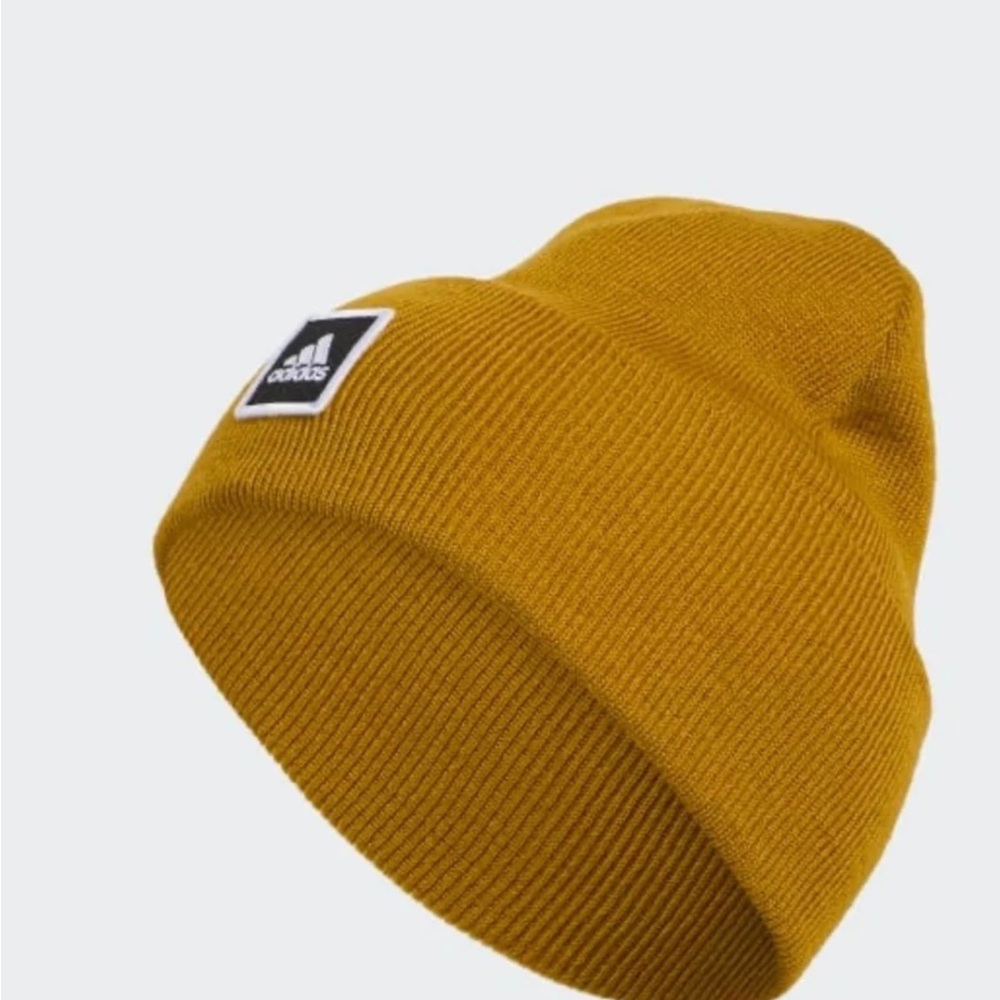 Adidas wide cuff hat- gold beige NWT OS